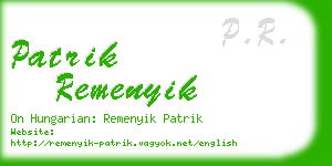 patrik remenyik business card